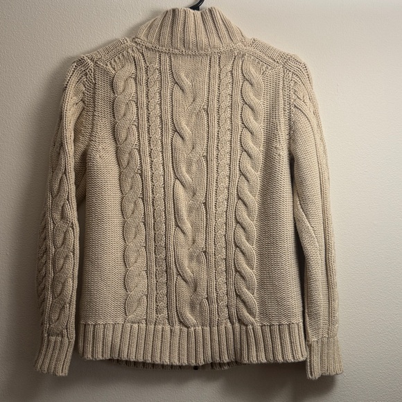 L. L. Bean Cable Knit 100% Cotton Cardigan Sweater - Picture 4 of 5